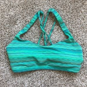 Green and blue Lululemon free to be bra